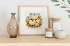 Watercolor Pumpkins PNG, Watercolor Pumpkins Sublimation PNG Product Image 2