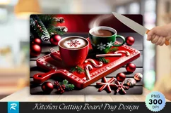 Holiday Cheer Hot Cocoa Cutting Board PNG Design Product Image 1