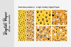 Dog Paw Digital Paper Seamless Scrapbook Paper Product Image 2