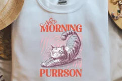 Vintage Funny Cat not a morning purrson PNG Product Image 2