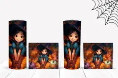 3D Halloween Witch Tumbler, Colorful Pumpkins Tumbler Design Product Image 2