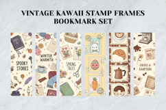 Vintage Kawaii Stamp Frames Bookmark Set,Pastel Retro Postage Product Image 3