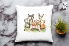 Cute Woodland Picnic Animals Clipart Sublimation PNG Product Image 2