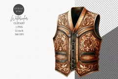Western clipart, Western leather vest, Vest clipart Product Image 1
