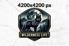 Wilderness Life PNG, Wolf and Moon Mountain Sublimation Product Image 2