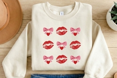 Valentine Lips Bow PNG, Kiss Pattern Valentine Design, Pink Product Image 2