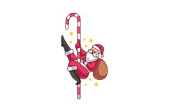 Santa Claus Dancing on Christmas Pole Illustration Product Image 2