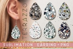 Terrazzo Teardrop Earring Bundle | Sublimation Design Png Product Image 1