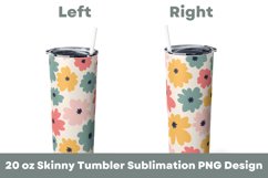 Flowers Pattern 20 oz Tumbler Sublimation PNG Product Image 2