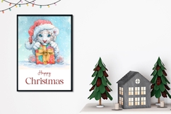 Cartoon Christmas Tiger Greeting Card, Winter Card Product Image 2