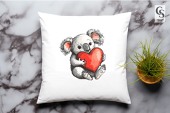 Cute Koala Love Clipart PNG Product Image 3