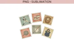 Baseball stamps png design for T-shirts Product Image 2