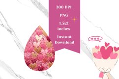Glitter Heart Teardrop Earrings, Valentine Earring Design Product Image 2