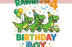 Rawr I’m 4 PNG | Dinosaur 4th Birthday Boy Design Product Image 2