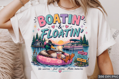 Boatin Floatin Duck Lake Life Summer PNG Shirt Design Product Image 1
