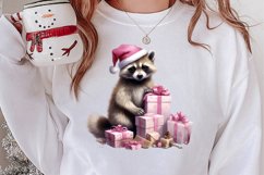 Cute Pink Christmas Animals Clipart Sublimation Product Image 2