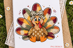 Cute Thanksgiving Turkey PNG, Fall Turkey Sublimation, Leopa Product Image 1