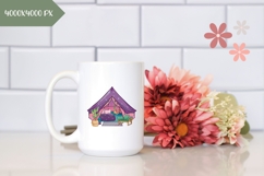Hand Drawn Glamping Tent Illustration, Cartoon Glamping Tent Product Image 2