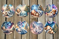Sleeping baby | xmas Sublimation Car coaster &amp; key chain Product Image 2