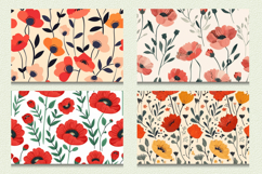 Cute Poppy Flowers Cutting Boards sublimation Design Product Image 2