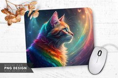Glowing Rainbow Cat Majesty Mouse Pad PNG Design Product Image 1