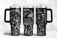 40oz Tumbler laser svg Deer family wrap | Engraved wrap Product Image 2
