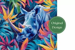 Rhinoceros Tumbler Wrap, Rhinoceros Sublimation Design Product Image 2
