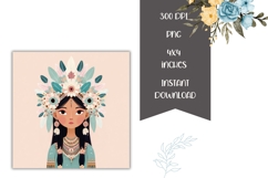 Cartoon Girl Square Coasters, Ethnic Square Coaster Designs Product Image 2