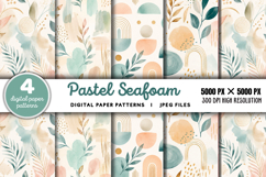 Pastel Seafoam Teal Blush Digital Paper JPG Product Image 1