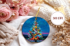 Art Christmas Tree Ornament, Winter Tree Ornament Design Product Image 2