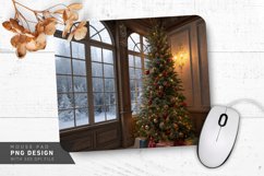 Festive Holiday Tree Scene Mouse Pad PNG Design Product Image 1