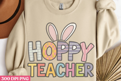Hoppy teacher PNG, Retro Teacher Easter Sublimation P Product Image 2