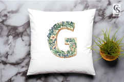 Watercolor Floral Letter G Clipart Sublimation PNG Product Image 3