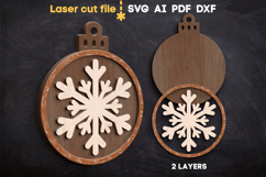 Christmas Tree Toy Snowflake SVG laser cut file for Glowforg Product Image 2