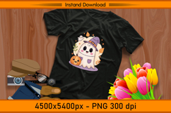 Cute Witch Ghost Sublimation Design PNG Product Image 2