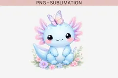 Pastel kawaii axolotl png design for T-shirts Product Image 2