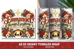 Emmanuel 20oz Tumbler Wrap, Christian Nativity Tumbler Wrap, Product Image 1