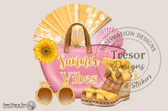Summer Vibes PNG - Colorful Tropical Summer Illustration Product Image 1
