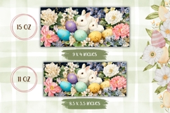 Cartoon Easter Bunny Mug, Floral Easter Eggs Mug Template Product Image 2