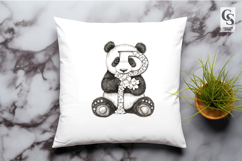 Floral Panda Alphabet Illustration Clipart Sublimation PNG Product Image 3