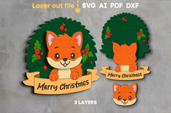 Squirrel Christmas Ornament SVG laser cut file for Glowforge Product Image 2