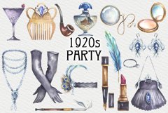 1920s party watercolor clipart Product Image 2