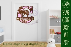Unicorn Capital Monogram Letter name sign C SVG Product Image 2