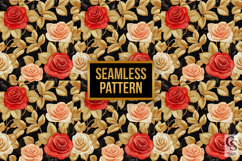 Embroidered Rose Floral Digital Paper Product Image 2