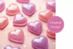 Glitter Pink Hearts Tumbler Wrap, Valentine's Day Tumbler 3D Product Image 2