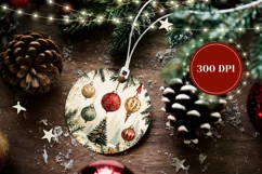 Christmas Baubles Ornament PNG, Winter Ornament Sublimation Product Image 2