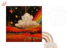 Rainbow Pillow Case Design, Stars Pillow Template Product Image 2