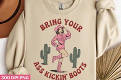 Bring Your Ass Kickin&#039; Boots PNG, Pink Western Sublimation P Product Image 3