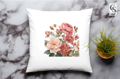 Watercolor Rose Floral Illustration Clipart Sublimation PNG Product Image 2