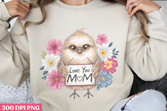 Love you mom PNG, Cute Animals Mothers Day Clipart PNG Product Image 1